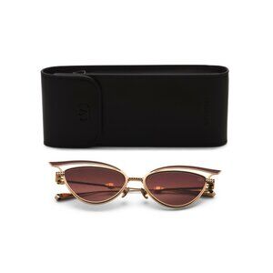 VALENTINO BLACK/GOLD 55mm Cat Eye Sunglasses